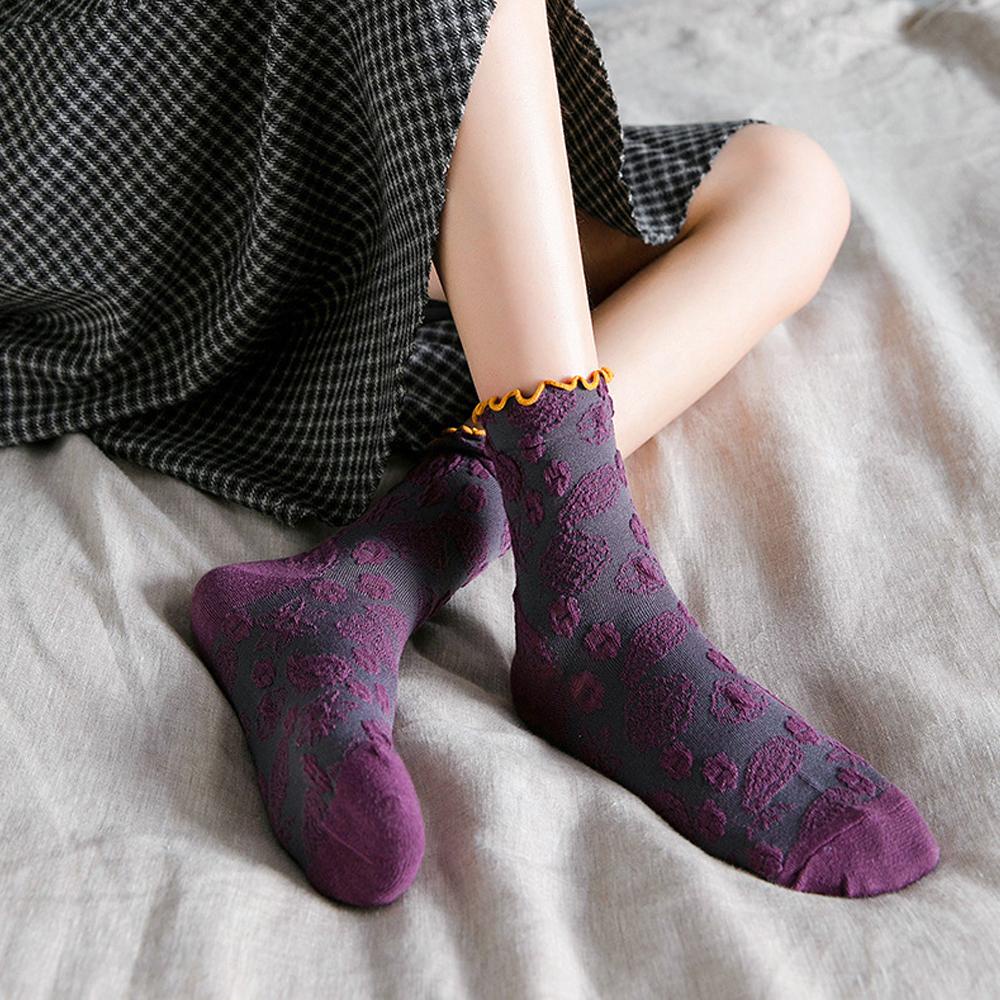 Vớ Thể Thao Co Giãn Họa Tiết Hoa Nhiều Màu Sắc Phong Cách Đường Phố Hàn Quốc VANES1 Cho Nữ