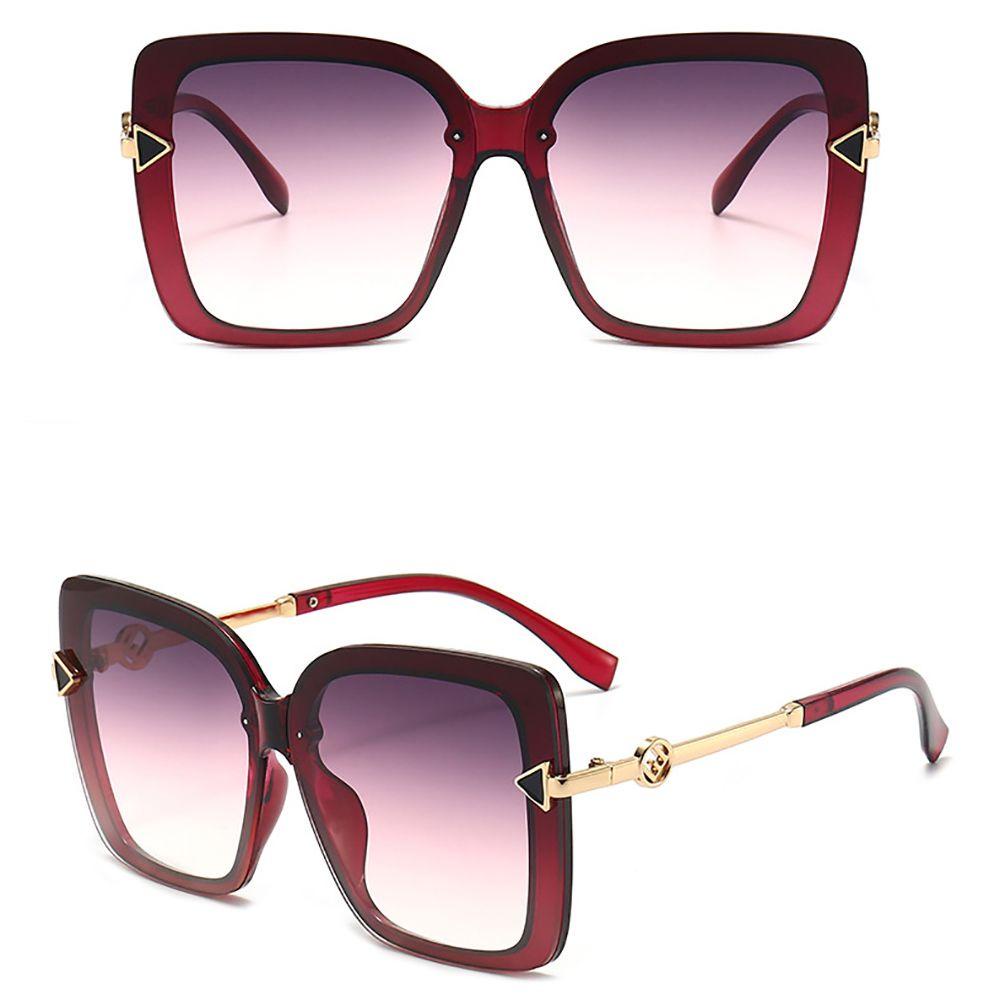 TWINKLE Kính Mát Gọng Vuông Kim Loại Hình Tam Giác Chống Bức Xạ Phong Cách Hàn Quốc Cho Nam Và Nữ