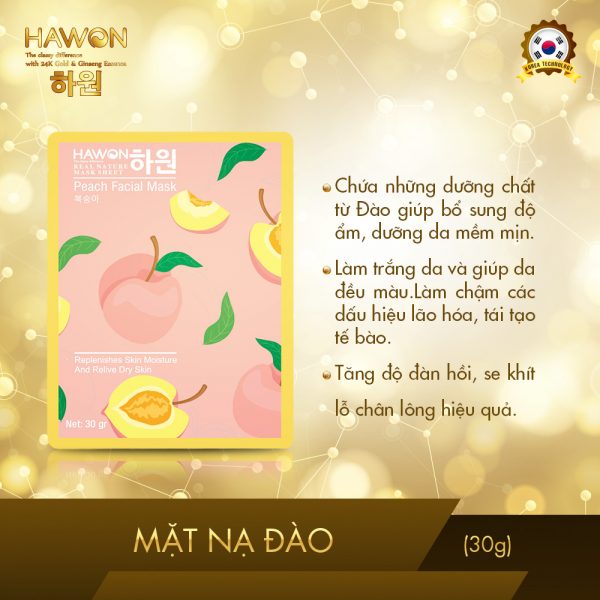 Mặt Nạ Giấy Dưỡng Da Trái Cây Chính Hãng HAWON - 25g
