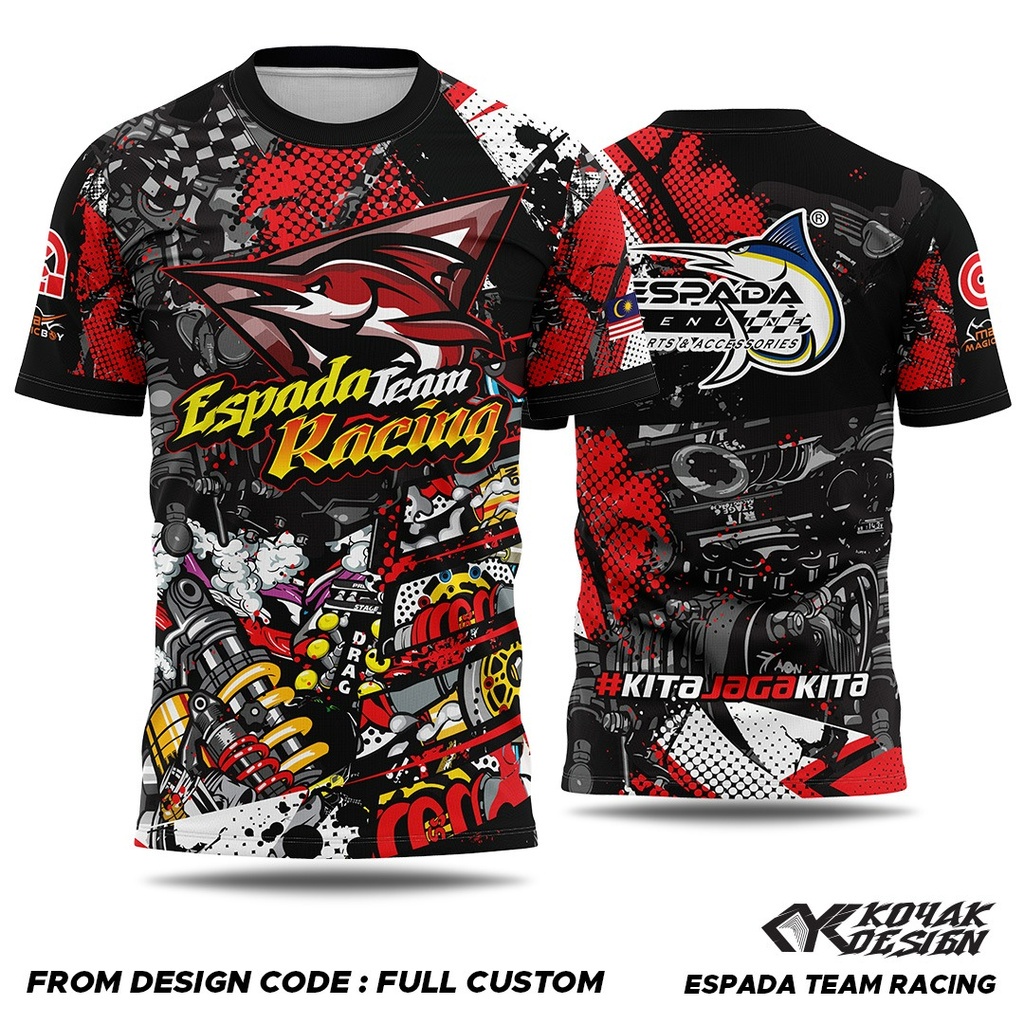 Big BIKER JERSEY ESPADA TEAM RACING MOTOR GP ÁO THUN RACING BIKER JERSEY BAJU ÁO THUN ĐỘNG CƠ MAGIC 