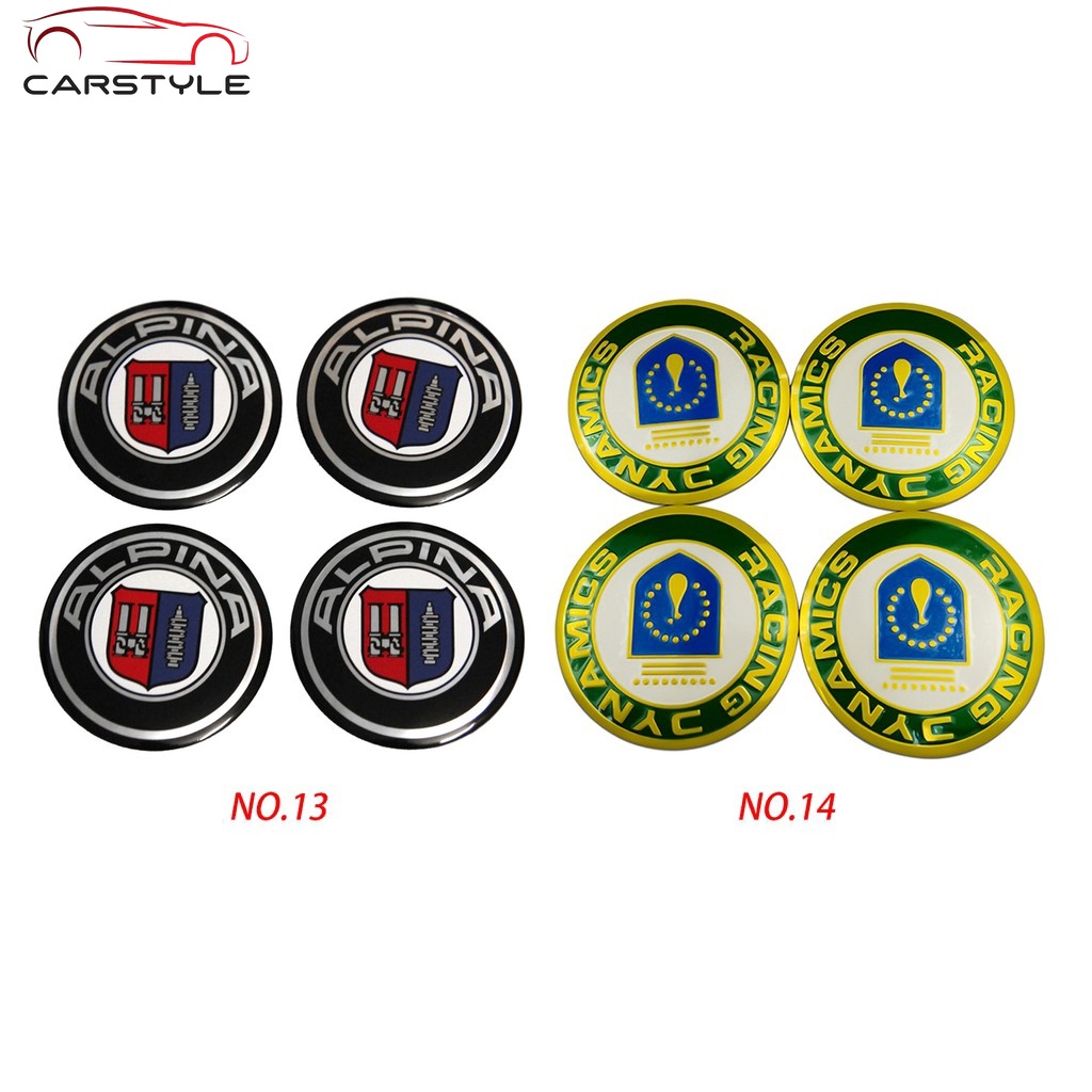 Bộ 4 nút hình logo tròn 56mm cho trang trí mâm bánh xe BMW M Power Alpina AC Hamann Hartge