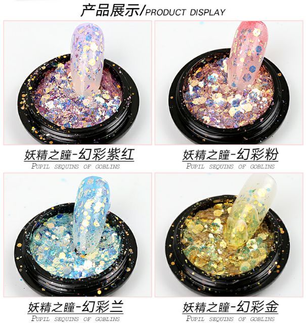 Set Nhũ kim tuyến mịn rắc trang trí móng nail cực đẹp. Chất liệu nhũ mịn lấp lánh và đa dạng màu
