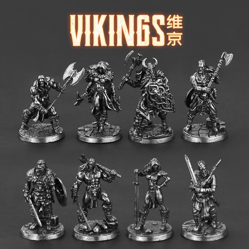 Mô Hình Chiến Binh Viking Cổ Đại Bằng Kim Loại Thủ Công Trang Trí Bàn Trang Sức Cho Bé Trai Hàng Có Sẵn