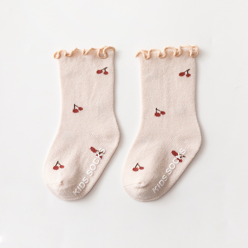Vớ Cotton Chống Trượt In Họa Tiết Hoa Dành Cho Bé Gái