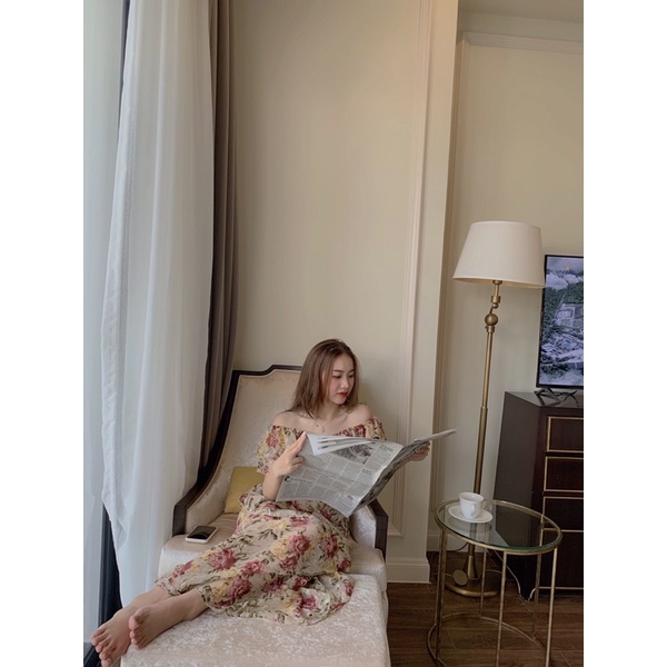 ẢNH THẬT SHOP CHỤP/  Đầm voan hoa vintage