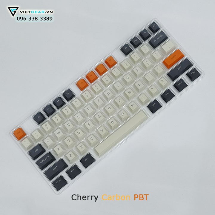 Bộ nút bàn phím Cherry Carbon Thick PBT 131 nút chữ to