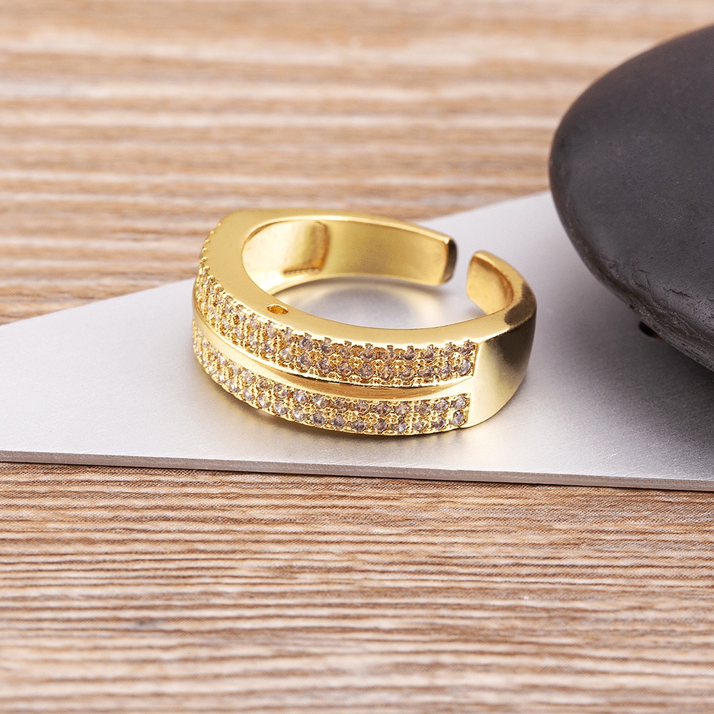 Nhẫn Đính Hôn Đính Đá Zircon Màu Trắng Có Thể Điều Chỉnh Kỷ Niệm Cho Nữ