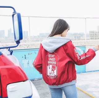 ÁO KHOÁC DÙ PHỐI NÓN XÁM