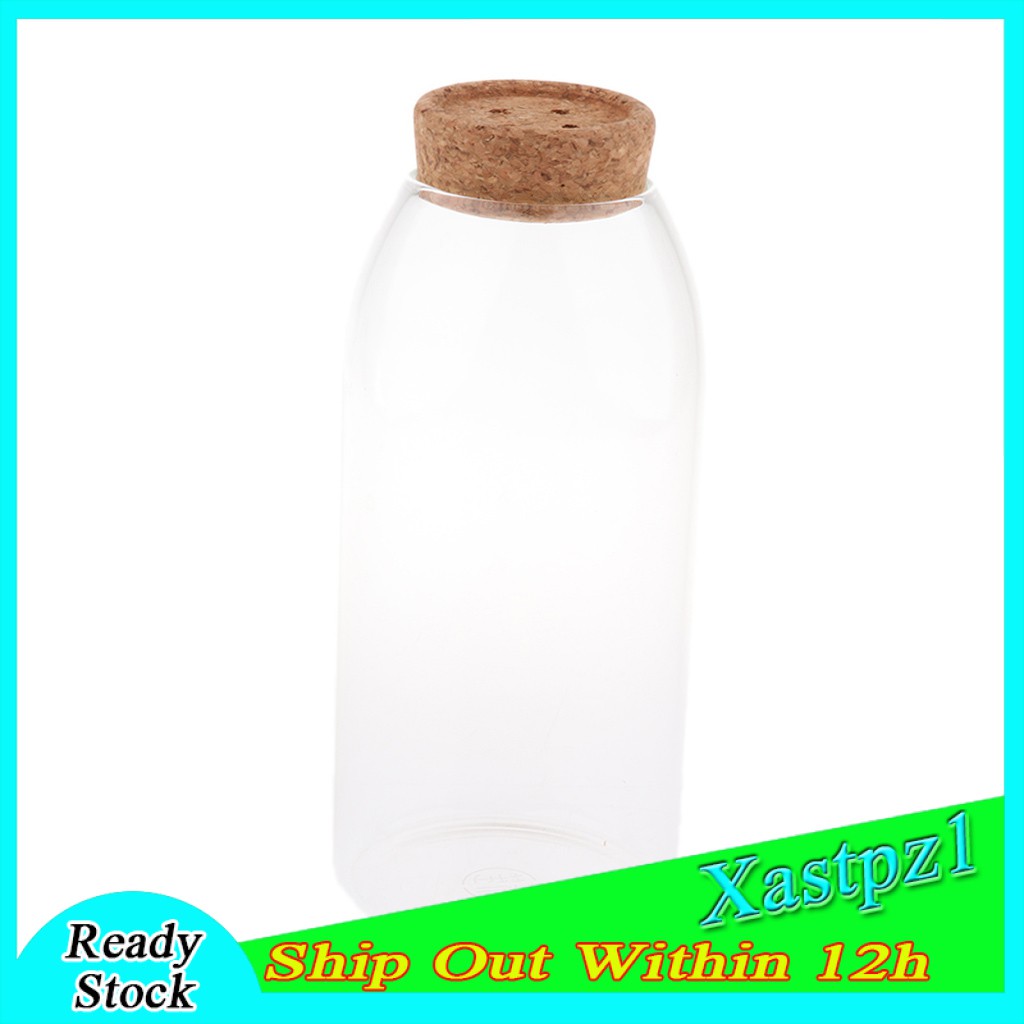 [Ready Stock] Decorative Cork Clear Glass Kitchen Storage Tank Sealed Cans Bottle