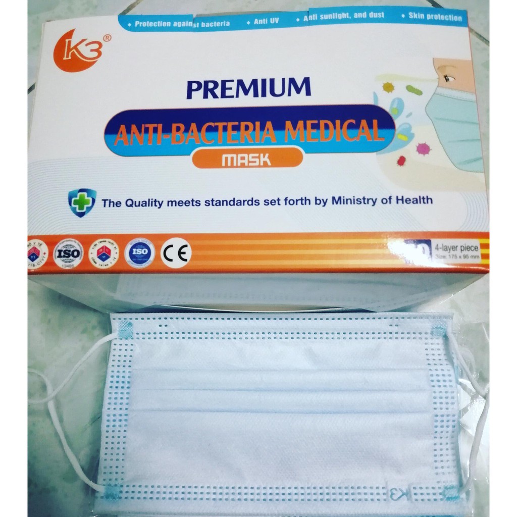 [1 Cái/ Túi] Khẩu Trang Y Tế 4 Lớp Kháng Khuẩn  Bảo Vệ An Toàn, Chống Bụi, Cát, Nắng, Gió Cho Mọi Lứa Tuổi