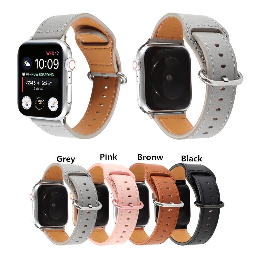 Dây Đeo Bằng Da Thật Cho Đồng Hồ Thông Minh Apple Watch 44mm 40mm 38mm 42mm Iwatch Series 6 SE 5 4 3 2 1