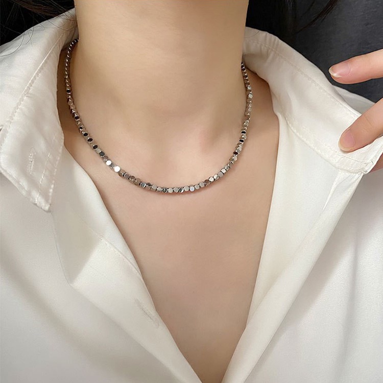 Dây Chuyền Hạt Thép Titan Hai Lớp Phong Cách Mới