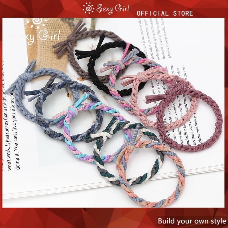Dây buộc tóc dạng tết nhiều màu sắc thời trang cho nữ