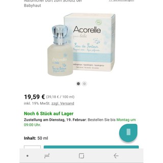 Nước hoa hữu cơ cho bé Acorelle