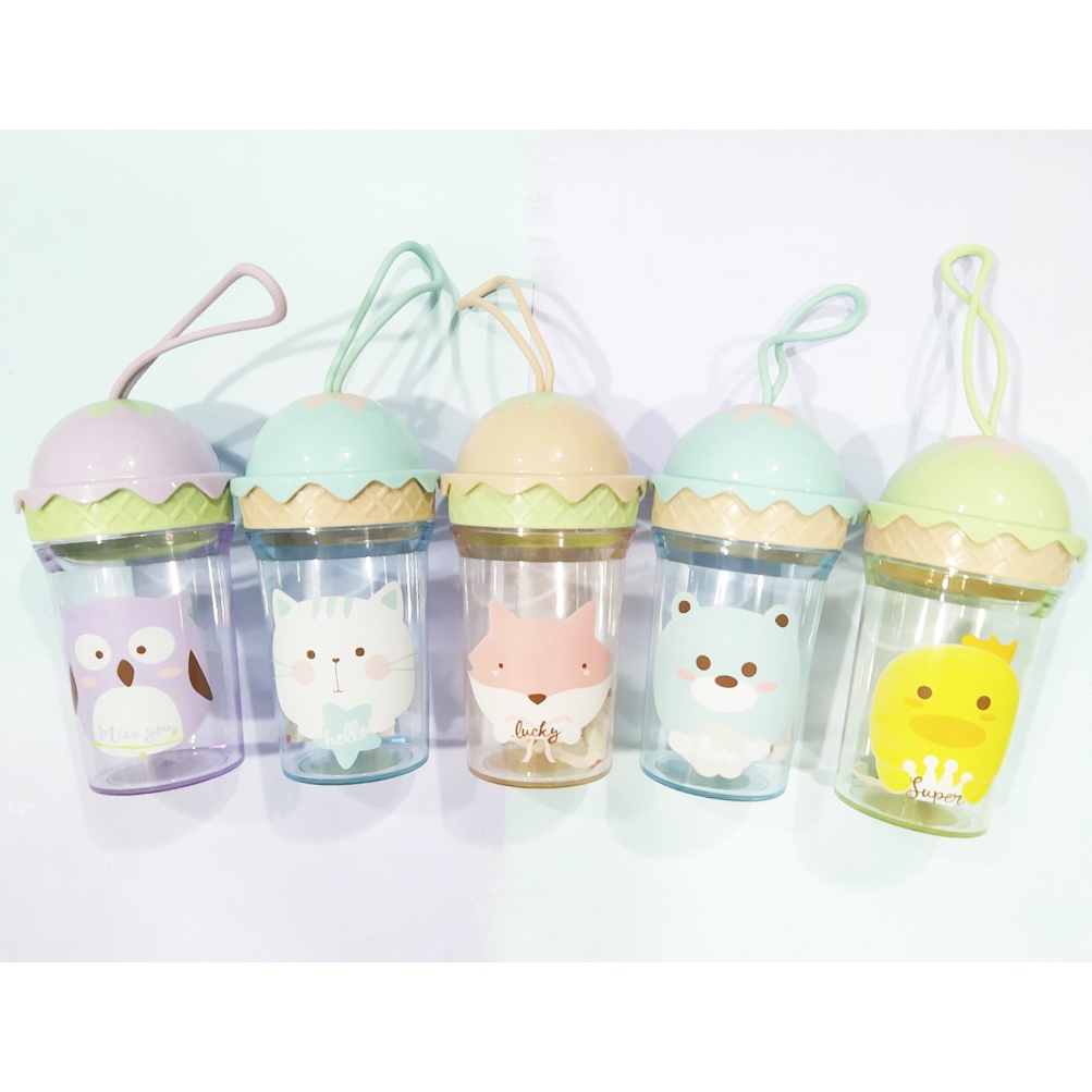 Cốc hình động vật có nắp CN10 cốc cute cốc dễ thương