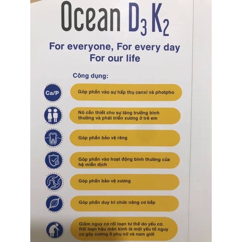 OCEAN D3 K2 BỔ SUNG VITAMIN D3 VÀ VITAMIN K2 XỊT VÀ NHỎ CHO BÉ | NHẬP kHẨU