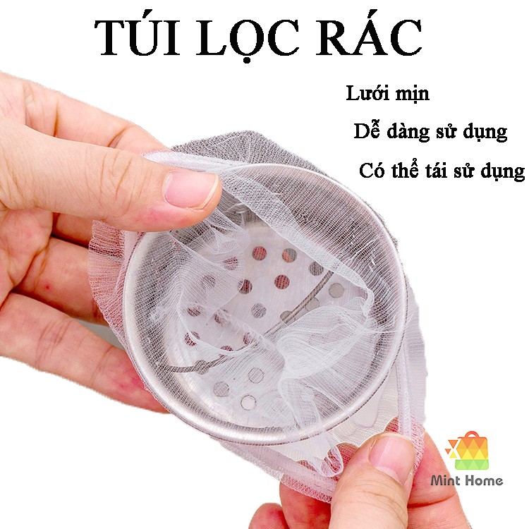 100 túi lọc rác bồn rửa chén, chậu rửa bát, lưới lọc rác bồn rửa bát