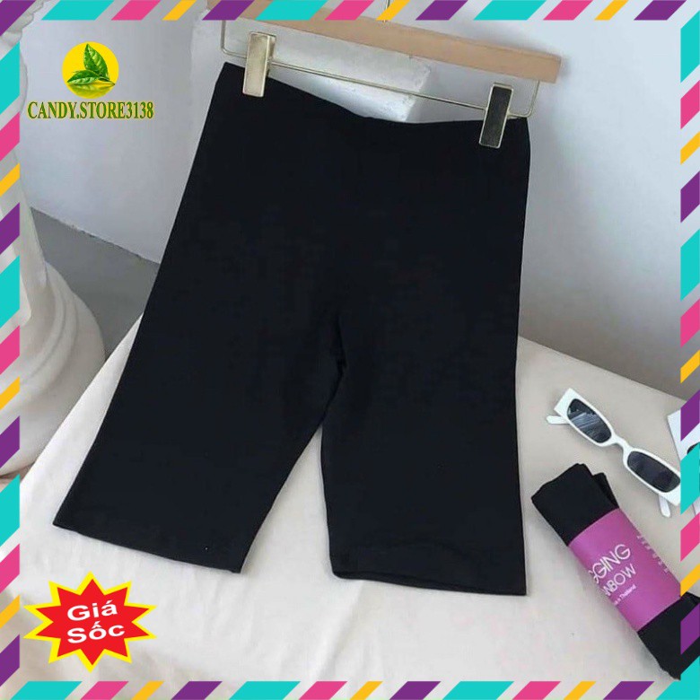 Quần legging lửng nữ cạp cao, quần đùi legging nâng mông dáng ngố tập gym thể thao co giãn 4 chiều.Candy.store3138 | BigBuy360 - bigbuy360.vn