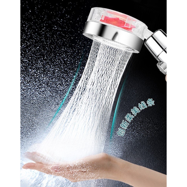 Tay sen tắm tăng áp bằng nhựa ABS có quat sau thân phun tia nước hình tháp tặng kèm dây inox 304 - QM071