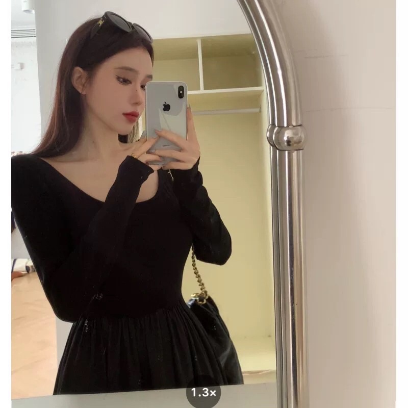 Váy Body Nữ Dáng Dài Thu Đông Con Gái