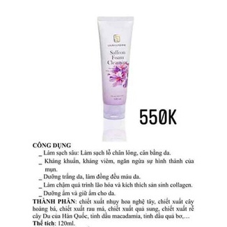 Sửa Rửa Mặt Nhuỵ Hoa Nghệ Tây Saffron Foam Cleansing Laura Sunshine, Nhật Kim Anh