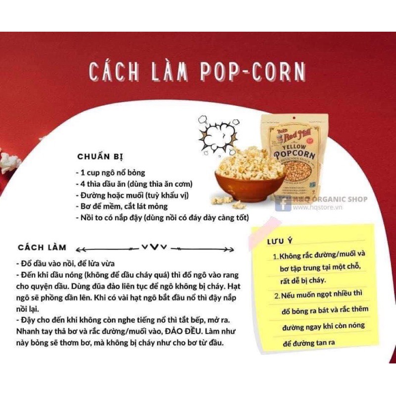 [BRM] Ngô nổ bỏng Popcorn Non-Gmo 850gr [date 2023]