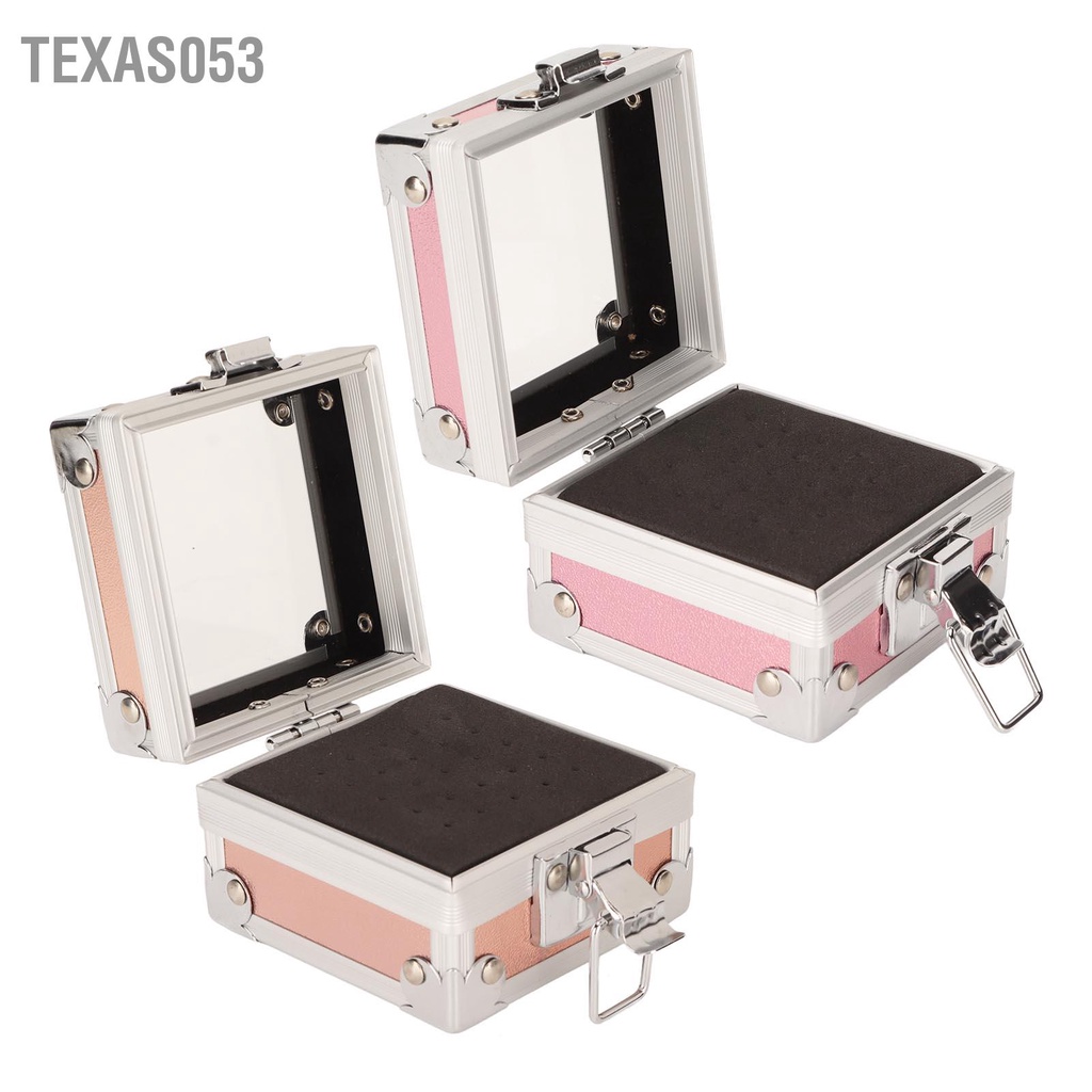 [Hàng Sẵn] Hộp Đựng Đầu Mài Móng Tay 25 Lỗ Bằng Nhôm Tiện Dụng Chống Bụi Dùng Trưng Bày【Texas053】