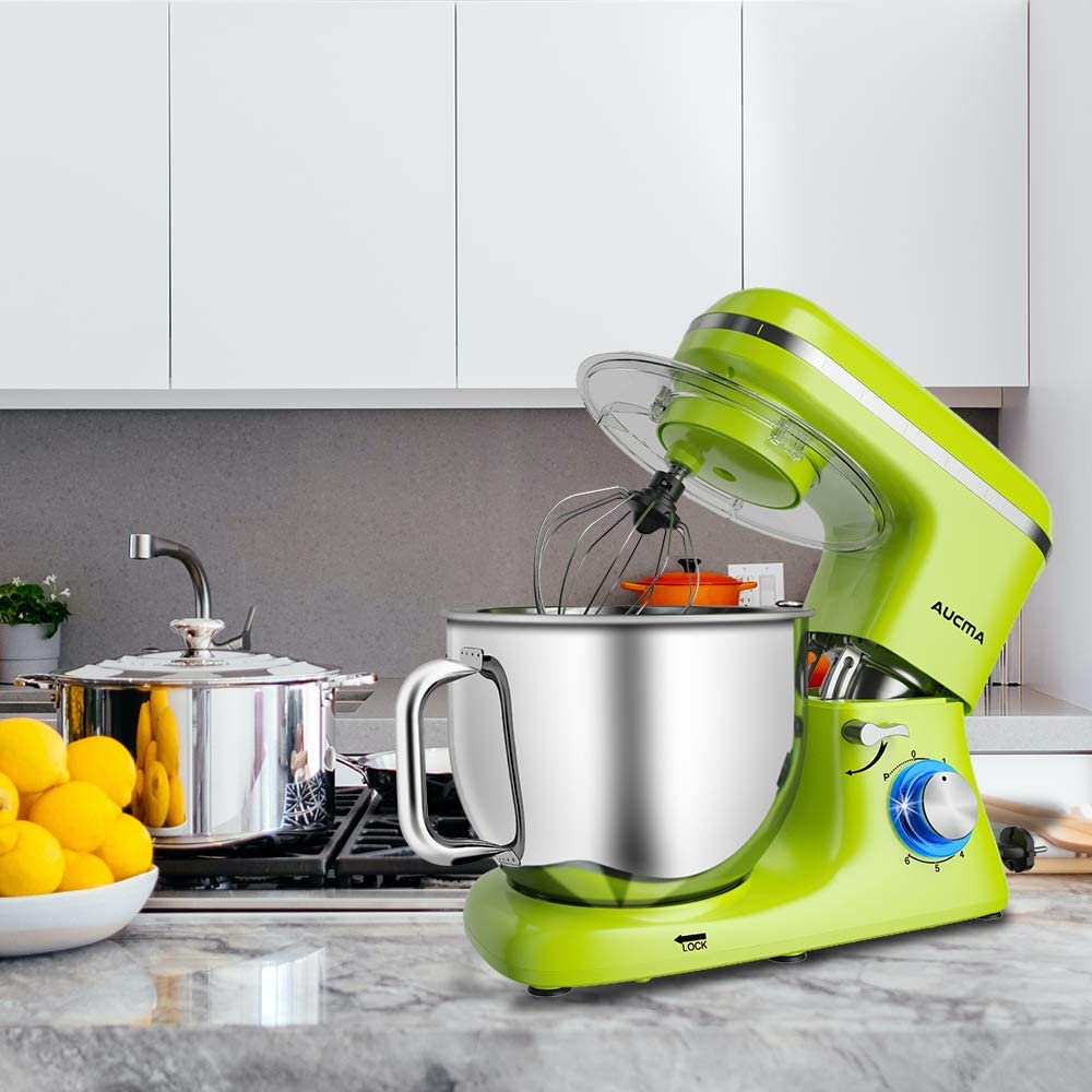 Máy nhào bột Aucma 7L SM-1520 cối inox có tay cầm- Hàng xuất Mỹ công nghệ sản xuất của Đức- Bảo hành 1 năm