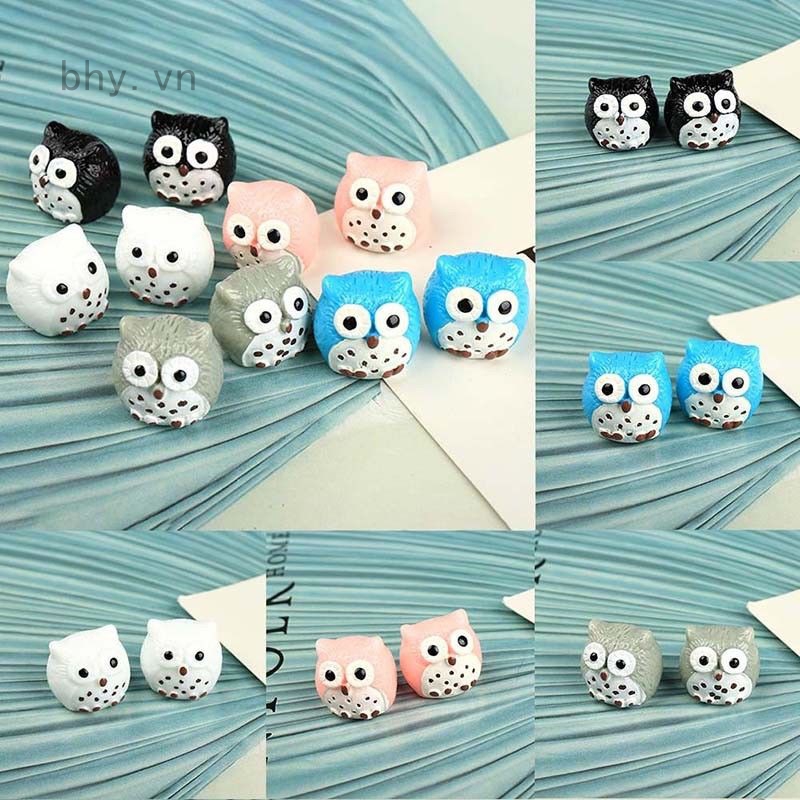 bhy Bộ 1mô hình chim cú nhỏ đáng yêu dùng trang trí nhiều màu lựa chọn
