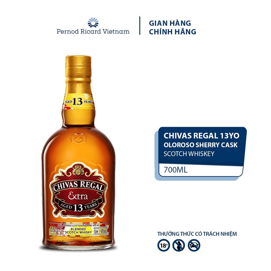 Rượu Chivas Regal 13 YO Extra Sherry Casks Nồng Độ Alc 40% 700ml  Kèm Hộp