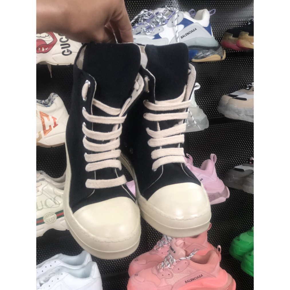 Giày Rick Owen Cao Cổ  Giầy Sneaker Rick Owens Cao Cổ Đen Full Size  - Hàng nhập khẩu