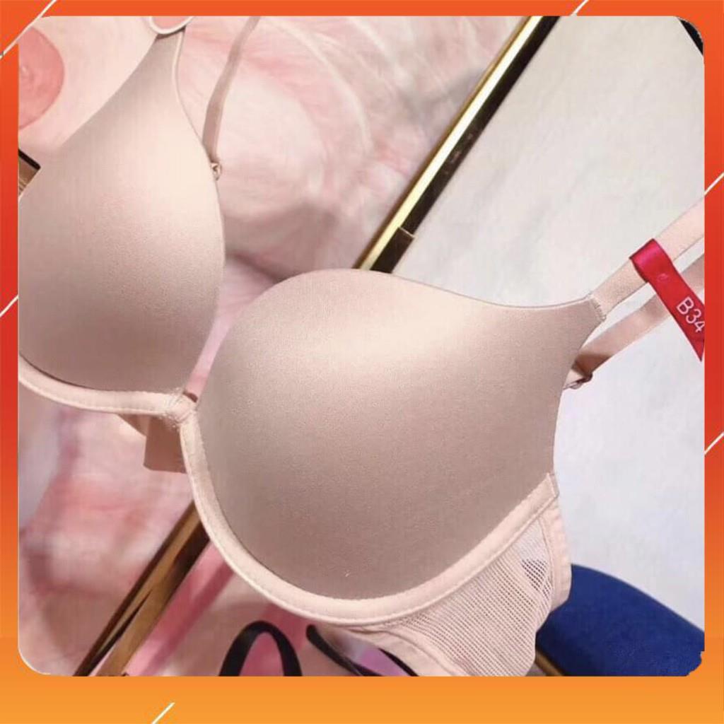 Set bộ đồ lót nữ trơn áo không gọng, đệm mút mỏng dành cho các nàng có vòng 1 trung bình lớn, Mã B23343