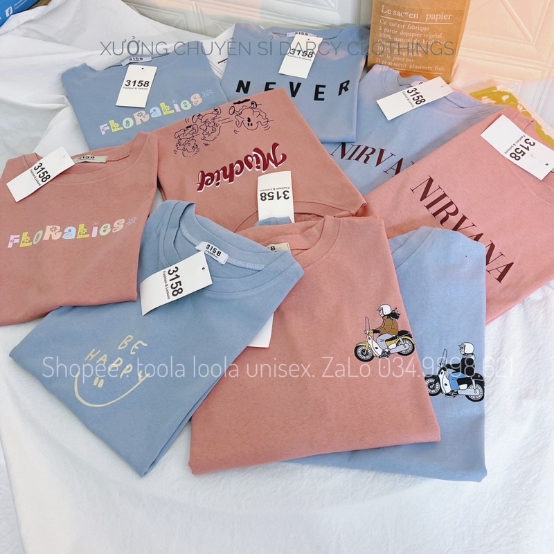 áo thun màu pastel dễ thương ✨ FREESHIP ✨ áo thun 3158 cotton unisex