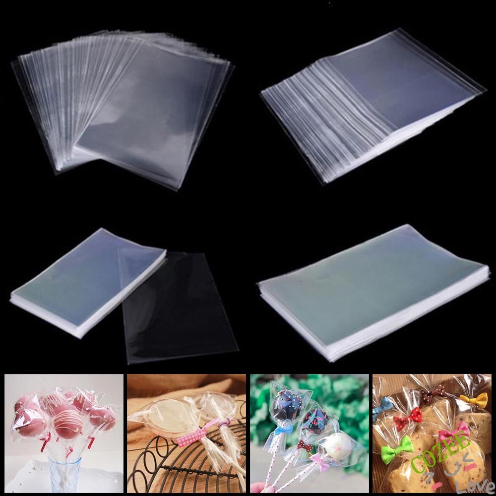 Bộ 100 túi đựng bánh kẹo mút bằng nhựa trong suốt tiện lợi