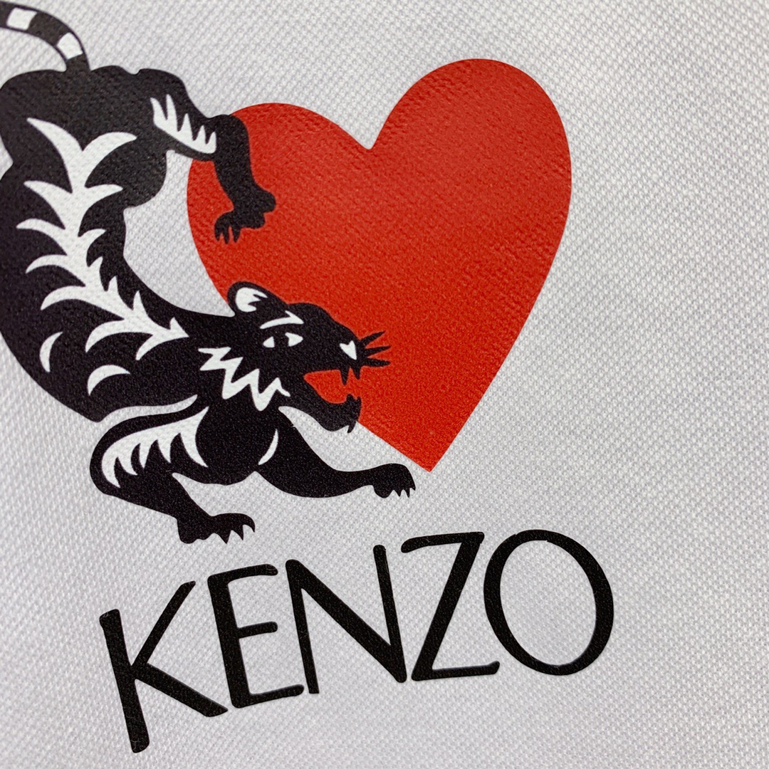 kenz0 Summer 2020 new tiger chest love logo printed thin t-shirt fashion trends men polo