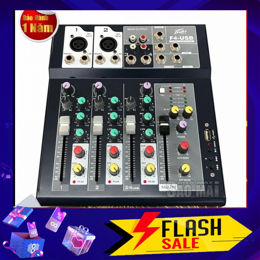 Mixer bàn mini PEAVEY F4 - USB cho gia đình và sân khấu nhỏ