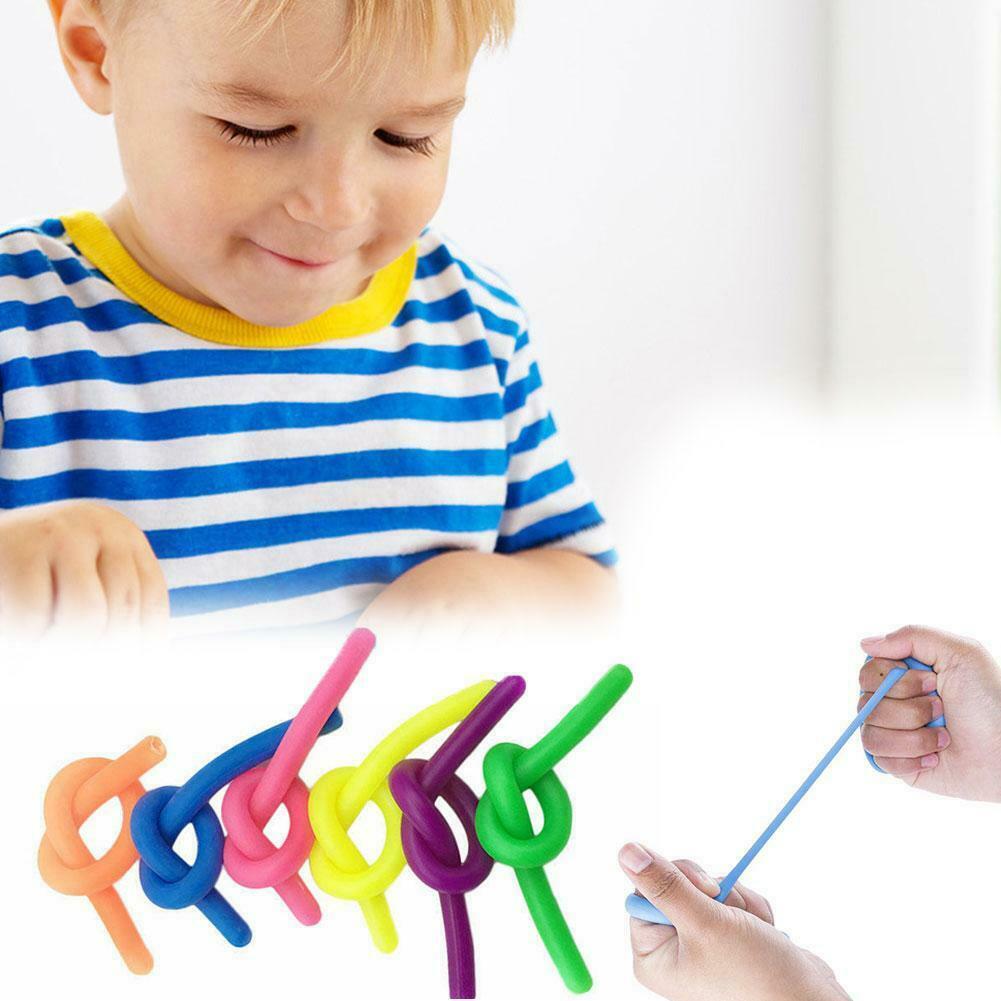 Set 6 đồ chơi cao su mềm thông hơi hình sợi mì đàn hồi giúp giảm căng thẳng