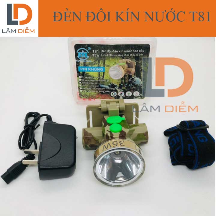 ĐÈN PIN SẠC ĐỘI ĐẦU SIÊU SÁNG KÍN NƯỚC 5200 -T81
