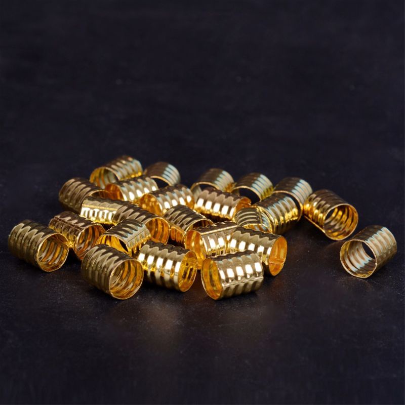 Set 10 Lò Xo Nối Tóc Dreadlock Màu Vàng / Bạc Thời Trang Có Thể Điều Chỉnh