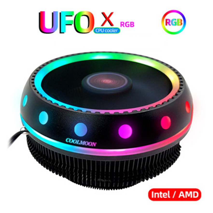 Quạt Tản Nhiệt CPU Coolmoon UFO Fan RGB Tự Chuyển Chế Độ - Chính Hãng Bảo Hành 3T