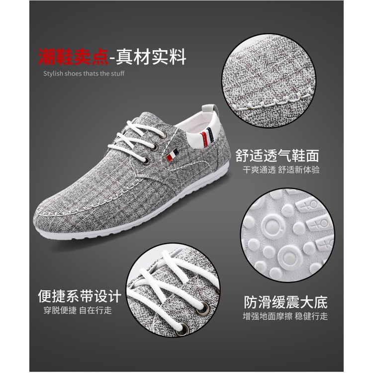 Giày vải canvas đế mềm thoáng khí phong cách Hàn Quốc thời trang mùa thu cho nam