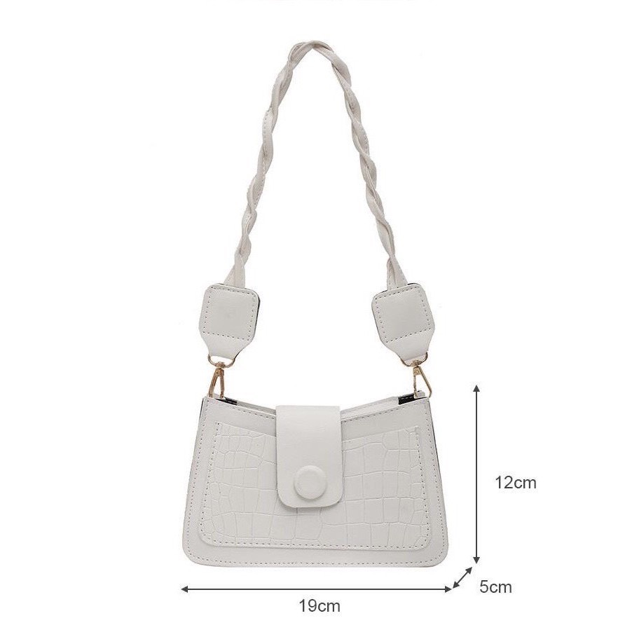 Túi Kẹp Nách Nữ ❤️𝑺𝑰𝑬̂𝑼 𝑯𝑶𝑻❤️ Túi đeo chéo thời trang hàn quốc cao cấp dây đan dáng vuông nắp mở khóa tròn vipp CVTD11