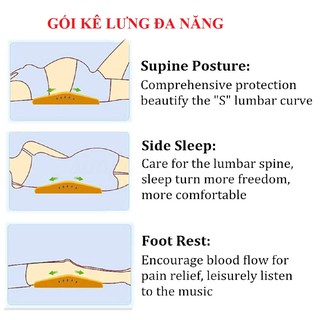 Gối kê lưng, gác chân nằm ngủ cho bà bầu hỗ trợ người đau lưng, bệnh cột sống