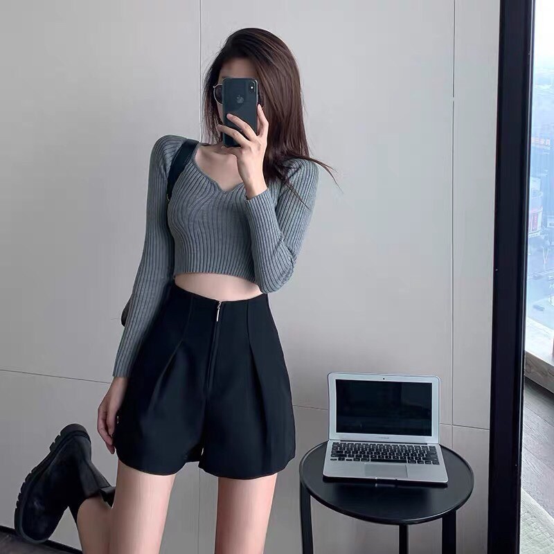 KÈM ẢNH THẬTQUẦN SOOC KHOÁ GIỮA CẠP CAO (3 MÀU)