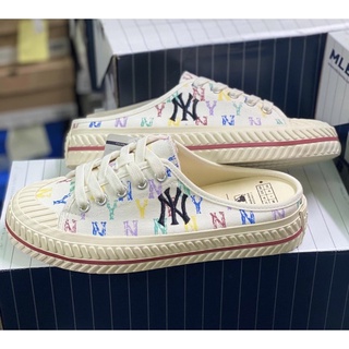 [SẴN] Giày MLB Mule monogram trắng auth 100% bao check