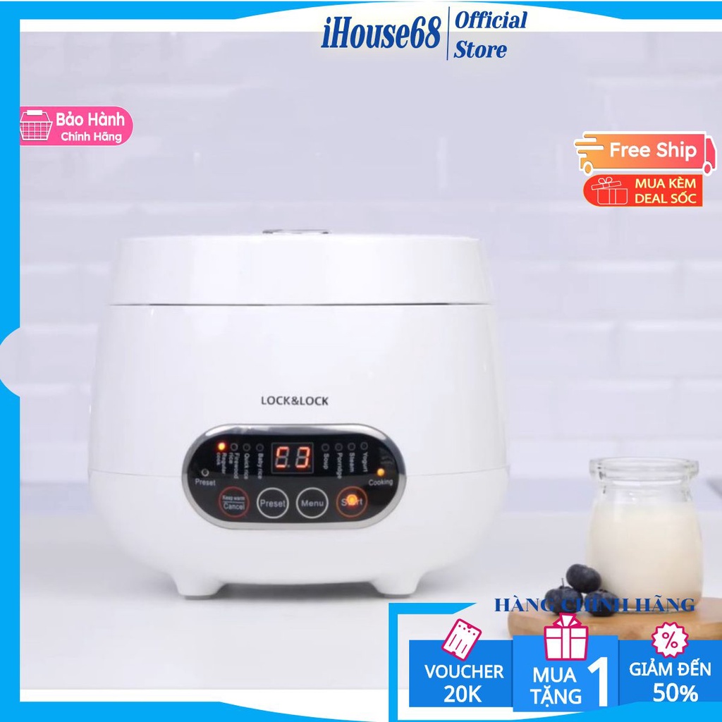 Nồi Cơm Điện Mini siêu tiện lợi 0.8 lít Lock&Lock - EJR326