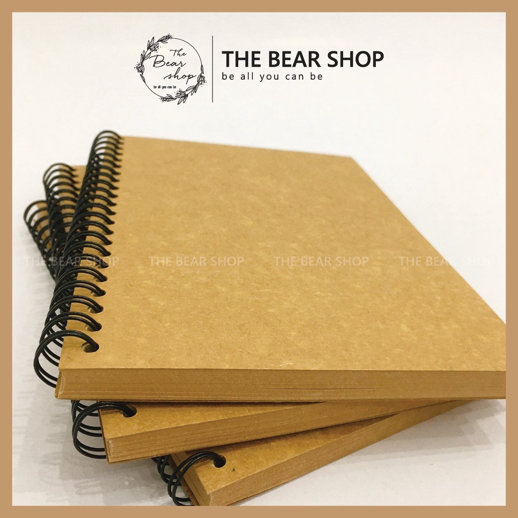 Sổ tay bìa trơn - Sổ tay vẽ chì - Sketchbook - Giấy kraft trơn 80gsm - The Bear Shop