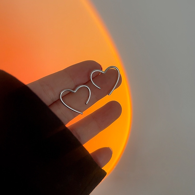 Hoa tai bạc 925 hình trái tim kiểu dáng chất lượng cao cá tính cho nữ