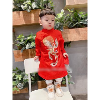 ÁO DÀI CHIM PHƯỢNG ĐỎ/TRẮNG