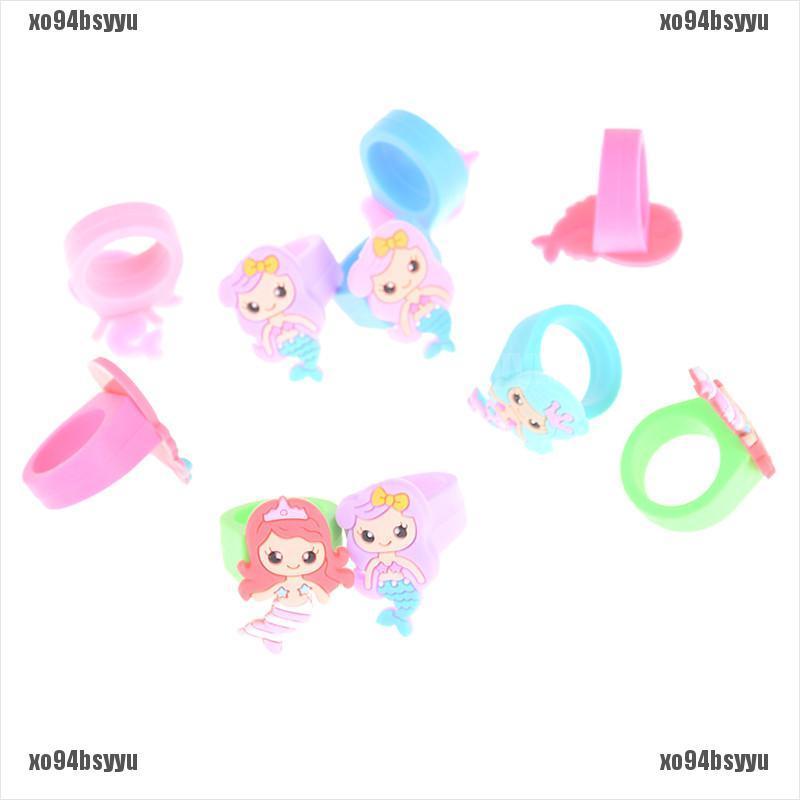 Set 5 Nhẫn Cao Su PVC Hoạt Hình Nàng Tiên Cá xo94bsyyu